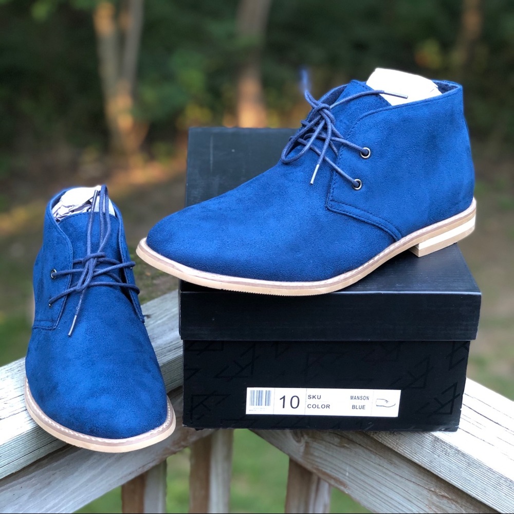 NEW CHUKKA BOOTS Size 10 Vance Co. Manson BLUE!!!